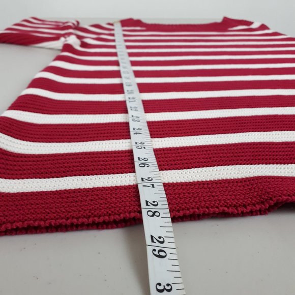 Talbots Pink White Striped Rib Knit Sweater - Picture 9 of 14